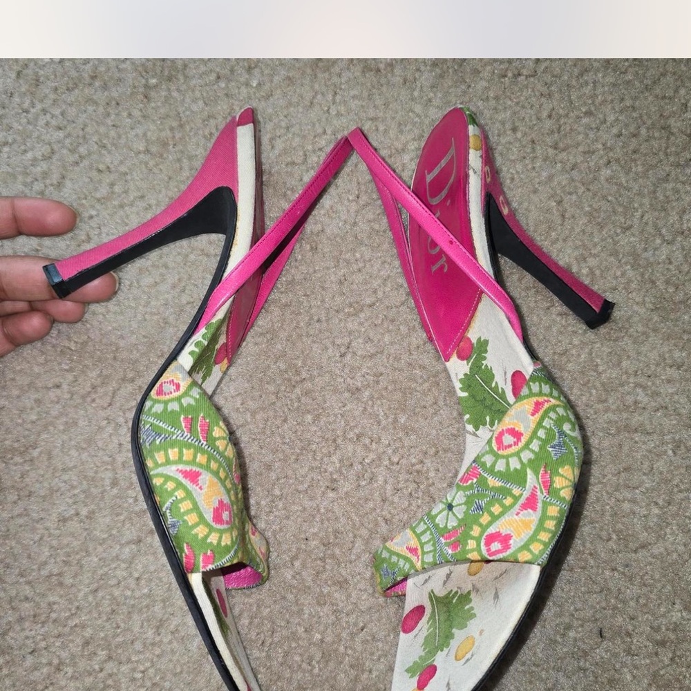 Dior Pink and Cream Heeled Sandals - Picture 7 of 8